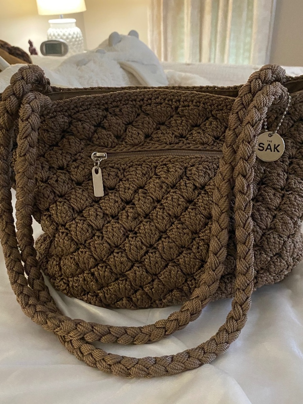 The SAK Crochet Double Handle Shoulder Bag NWOT
